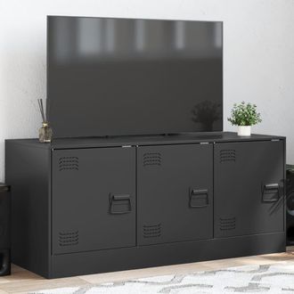 vidaXL Mueble Para Tv De Acero Negro 99x39x44 Cm Vidaxl