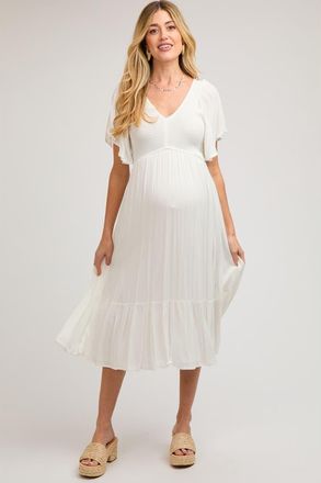 Pinkblush Smocked Ruffle Dress in White at Nordstrom, Size Medium
