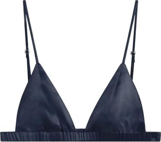 Frankie Shop Nina Satin Bralette - Dames - BHs - Blauw - XS - Satijn - Ondergoed