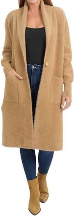 Love Token Lauren Cardigan In Camel