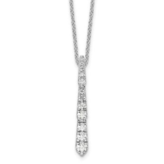 Diamond2Deal 14k Gold 0.40 Ct Lab Grown Diamond Vertical Slide Pendant Necklace 18