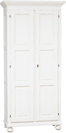 Biscottini International Armario De Estilo Country De Madera Maciza De Tilo Acabado Con Efecto Blanco Envejecido 100x50x210 Cm