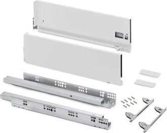 Emuca Caj&oacute;n Exterior Vertex Con Regulaci&oacute;n 3d De Altura 178mm, 60kg, Profundidad 500mm, Acero, Pintado Blanco - Emuca