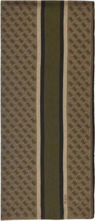 Guess Scarves, male, Green, Size: ONE SIZE Logo Scarf with Fringed Edge