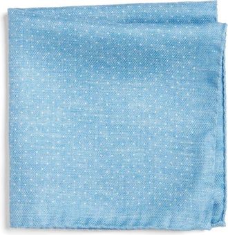 Jack Victor Keele Neat Dot Silk Pocket Square in Blue at Nordstrom