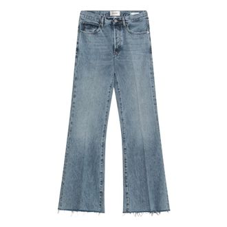 Frame Denim Jeans, Dames, Blauw, W25, Katoen, Wide-leg The Lax Jeans met Washed Effect