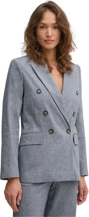Oui Dames, Jassen, Blauw, Maat: XS Katoen