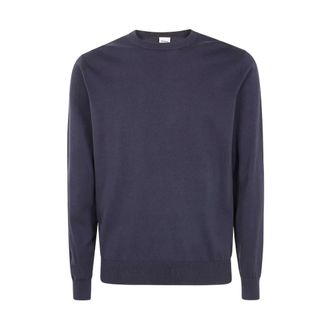 Aspesi Round-neck Knitwear, male, Blue, Size: M Crewneck Sweater