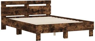 vidaXL Bed Frame without Mattress Smoked Oak 120x200 cm Vidaxl