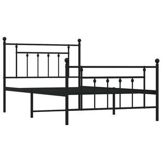 vidaXL Vidaxl - Estructura Cama Sin Colch&oacute;n Con Estribo Metal Negro 100x200 Cm