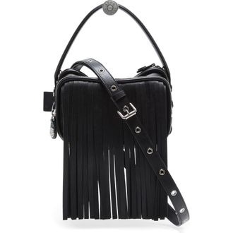 Acne Studios Camero Kit Fringe Leather Handbag in Black at Nordstrom