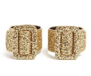 The Attico The Attico Glitter-embellished Ankle Straps in Gold