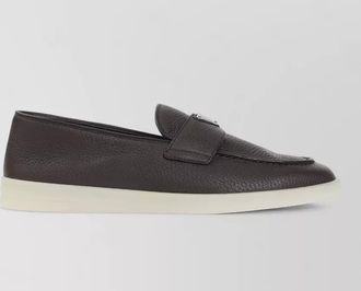 Prada suede loafer modern silhouette rubber sole