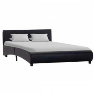 vidaXL Vidaxl - Estructura De Cama Con Led De Cuero Sint&eacute;tico Negro 140x200 Cm