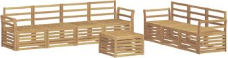 vidaXL Juegos De Sof&aacute;s 8 Uds. Blanco Madera De Acacia S&oacute;lida Vidaxl