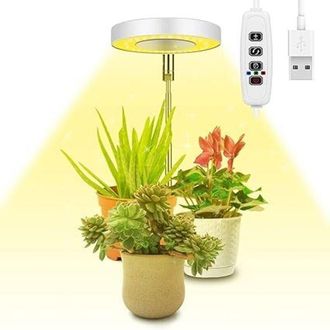OEM L&aacute;mpara De Cultivo Para Plantas, Led De Espectro Completo Con Altura Ajustable Para Plantas Peque&ntilde;as, 9 Niveles De Brillo Ajustables, Rotaci&oacute;n De 180&deg;