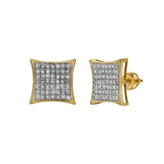 LuvMyJewelry Deleite 10K Yellow Gold Diamond Unisex Earrings - 0.24 Cts at Nordstrom