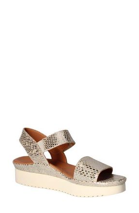L'Amour Des Pieds Abrilla Platform Sandal in Silver/gold Snake Print at Nordstrom, Size 6.5