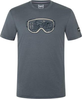 super.natural Goggle Tee Merinoshirt f&uuml;r Herren | grau