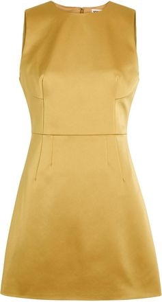 Staud Garden Satin Mini Dress - Yellow - 10 (UK14 / L)