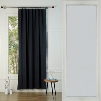 Febronie Cortina algod&oacute;n 140x260 carb&oacute;n / arena