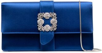 Manolo Blahnik Clutch Capri con decorazione - Blu