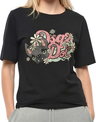 Dsquared2 Black Graphic Crew Neck T-Shirt
