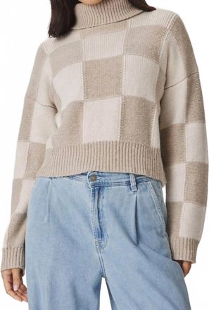 Splendid Thea Checkerblock Sweater In Beige