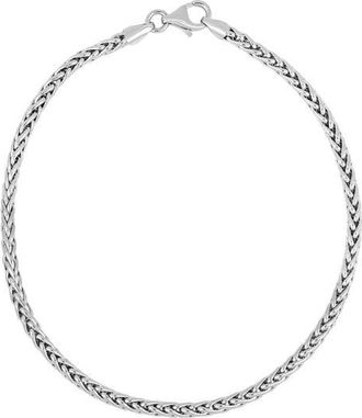 Bony Levy Mens 14K Gold Wheat Chain Bracelet in 14K White Gold at Nordstrom, Size 8.5