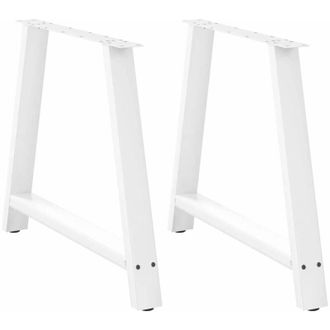 vidaXL Vidaxl - Patas Para Mesa De Comedor En Forma De A (2 Unidades), Color Blanco, 100 X (72-73) Cm, Acero