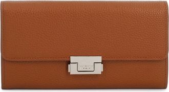 Kazar Oblong Portemonnee met Flap - Dames - Portefeuilles - Bruin - ONE Size - Leer - Accessoires