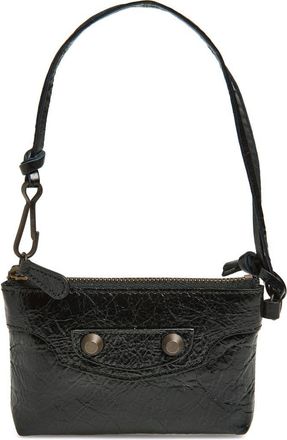 Balenciaga Le City Zip Pouch Leather Shoulder Bag in 1000 Black at Nordstrom