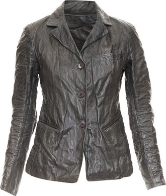 DKNY crinkled lambskin leather blazer jacket