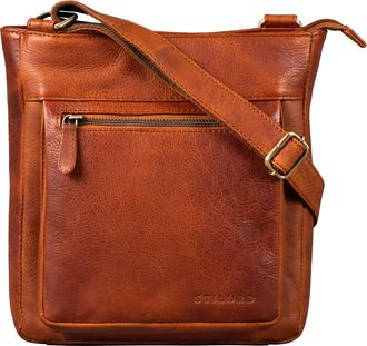 STILORD Kaja Vintage Leather Bag for Women Small Shoulder Cross Body Handbag Evening Work Ladies 9.7 inch Tablet Bag, Colour:arona - brown