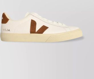 Veja white leather and cognac sneakers