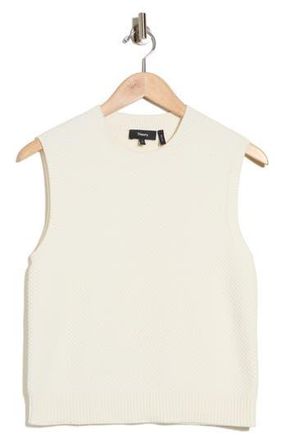 Theory Pointelle Cotton Blend Sweater Vest in Ivory at Nordstrom Rack, Size X-Large