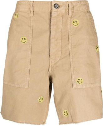 President's Grafische Print Katoenen Shorts - Heren - Korte Broeken - Beige - W33 - Katoen - Korte Broeken