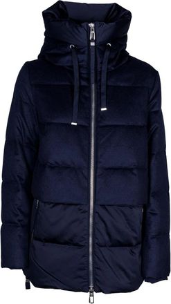 Duno Middellange Donsjas - Dames - Gewatteerde jassen - Blauw - L - Wol - Jassen