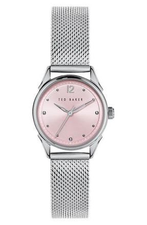 Ted Baker Luchiaa Mesh Strap Watch, 27mm in Silver at Nordstrom Rack