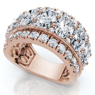 Pompeii3 4 1/5Ct Oval Diamond Vivant Wide Anniversary Ring 14k Gold Lab Grown