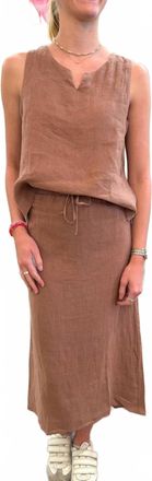 Starkx Erin Linen Top In Tan