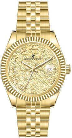 Christian Van Sant Stellar Yellow Dial Mens Watch CV0704