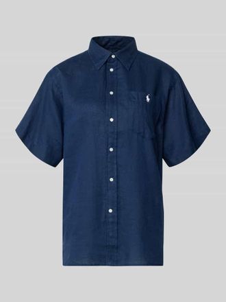 Polo Ralph Lauren Oversized Hemdbluse aus reinem Leinen in Marine, Gr&ouml;&szlig;e XL