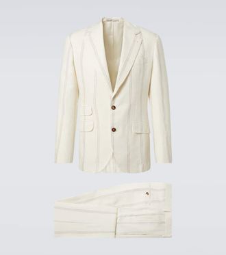 Brunello Cucinelli Striped linen and wool-blend suit