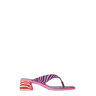 Camper Heeled Mules, female, Multicolor, Size: 11 US Striped Block Heel Sandals