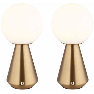 Globo Lighting Lampada da tavolo Lampada da tavolo ricaricabile USB CCT color rame Comodino touch dimmer, opale, LED 1,5W 140Lm bianco caldo-bianco freddo, DxH