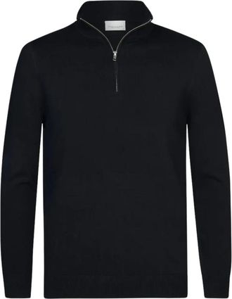 Profuomo Half Zip Pullover Luxe - Heren - Coltruien - Blauw - 2XL - Katoen - Truien & Vesten