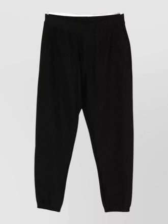 Emporio Armani cotton blend jogger trousers ribbed cuffs