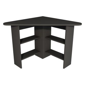Dmora Escritorio Panchia, 5 Estantes, Esquinero, 4 Compartimentos, 80x80x74h Cm Negro Antracita