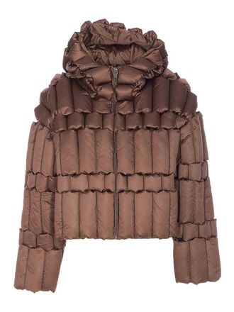 RAXXY Brown Patterned Down Jacket